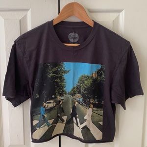 The Beatles Abbey Road cropped graphic tee